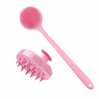 Cinlitek Silicone Body Scrubber & Scalp Massager, Long Handle Back