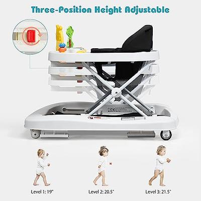 INFANS Foldable Baby Walker, 3 in 1 Toddler Walker Bouncer, Adjustable