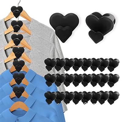 2PCS Space Saving for Hangers, Clothes Hanger Connector Hooks, Space Savers  Bear-Shaped with Triangles for Hangers, Heavy Duty Cascading Hanger Hooks  for Organizer Closet