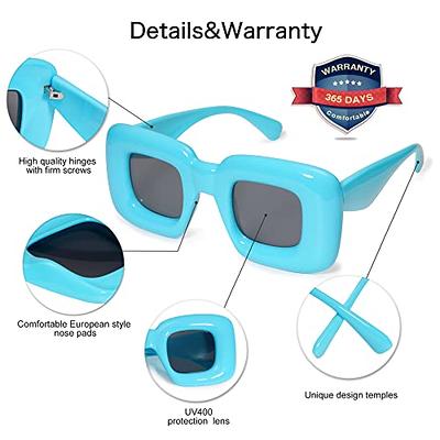  VANLINKER Thick Square Sunglasses for Men Women Retro