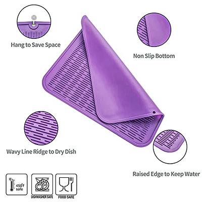 Silicone Mat for Countertop Raised Edge Multipurpose Mat with Lip  Heat-Resistant