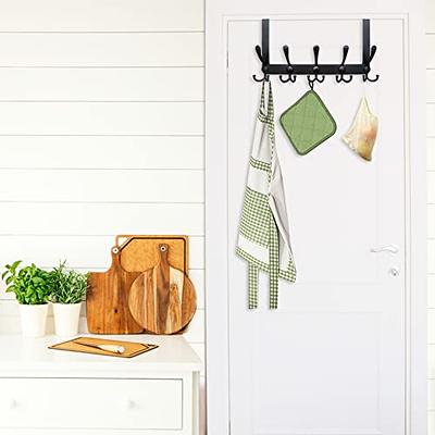 WEBI Over The Door Hook Door Hanger:Over The Door Towel Rack with 6 Coat  Hooks for Hanging,Door Coat Hanger Rack for Towels,Clothes,Back of