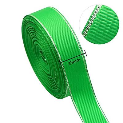 TONIFUL 1 Inch x 100yds green Satin Ribbon, Thin Solid color Satin Ribbon  for gift Wrapping, crafts, Hair Bows Making, Wedding P