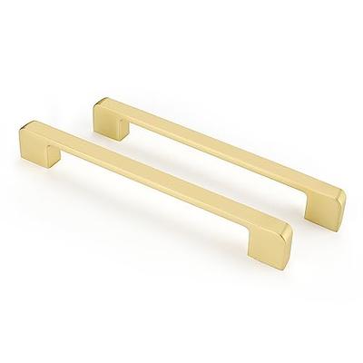 Homdiy Cabinet Handles Brushed Brass Finger Pull Drawer Edge Pulls