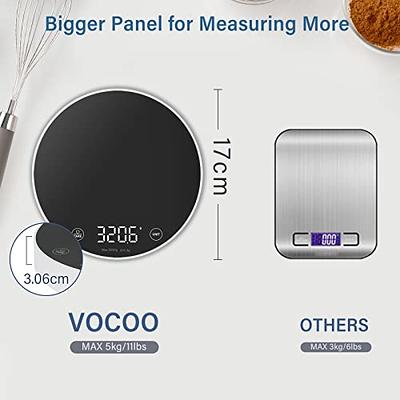 Food Scale Digital Weight Grams and Oz, YONCON Digital Kitchen Scale with  Bowl - Measuring Cup, 11lb by 1g Super Accurate for Cooking, Baking, Tare  Function Easy to Use (Includes Batteries) 