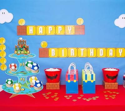 Super Brothers Party Cupcake Stand Video Games Birthday Party Supplies for  Kids Boy Birthday Cupcake Decoration 3 Tier Cupcake Tower - Yahoo Shopping
