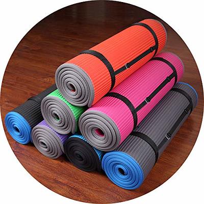 BalanceFrom All-Purpose 1-Inch Extra Thick High Density Anti-Tear Exercise  Yoga Mat with Carrying Strap, Green