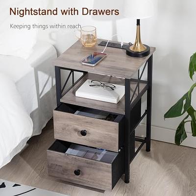 BOLUO White Nightstand 2 Drawer for Bedroom,Small Night Stand with Fabric  Drawers End Table Modern - Yahoo Shopping