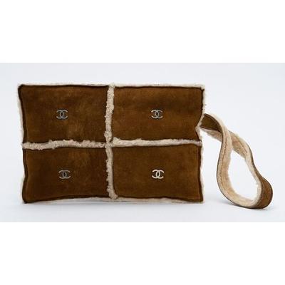 Chanel Shearling Brown Clutch - Vintage Lux - Yahoo Shopping
