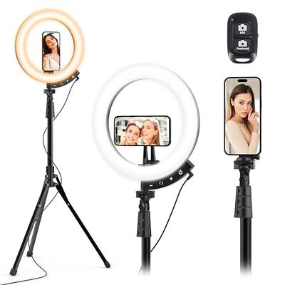 Aureday 14'' Selfie Ring Light with 62'' Tripod Stand and Phone Holder,  Dimmable LED Phone Ringlight for Makeup/Video Recording/Photography, Circle