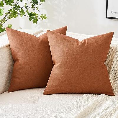 Deconovo Throw Pillow Covers Square Solid Burlap Cushion Covers