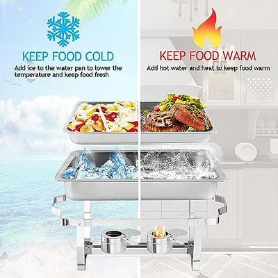 4 packs 9L Stainless Steel Folding Buffet Stove Food Warmer Dinner