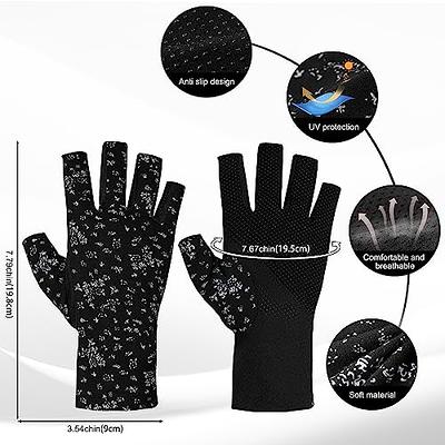 ONESING 3 Pairs UV Protection Gloves Fingerless Gloves Non Slip
