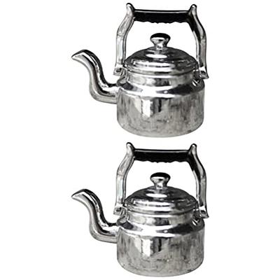 1:12 Scale Miniature Tea Kettle, Silver Dollhouse Cookware