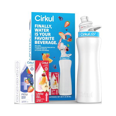 Cirkul 22oz Plastic Water Bottle Starter Kit with Blue Lid and 2 Flavor  Cartridges (Fruit Punch & Mixed Berry) - Yahoo Shopping