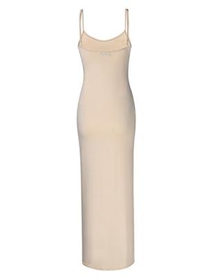 GloryStar Women Sleeveless Spaghetti Strap Cami Maxi Slip Dress Long-Nude M  - Yahoo Shopping