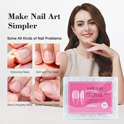 Saviland Gel x Nail Kit No Need File,Soft Gel Tips Nail Tip and Glue Gel