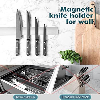 Premium 16 inch Adhesive Magnetic Knife Holder for Wall (No Drill) wit