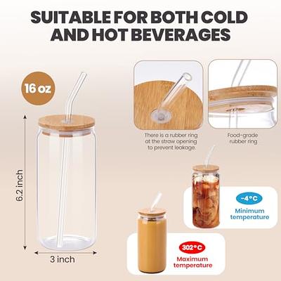 8-Piece Set ] Bamboo Lid Glass Drinking Glasses with Glass Straw - 16-ounce  Can Shaped Glassware for Beer, Iced Coffee, Cocktails, Whiskey, and More,  Perfect for Cocktails, Whiskey, and Gifting - Yahoo Shopping
