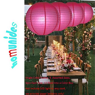 14 PCS Paper Lanterns, Gradient Purple Round Paper Lanterns Decorative,  Hanging Paper Lanterns Chinese Tissue Paper Lanterns Indoor Room & Outdoor