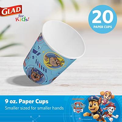 Glad for Kids 7-Inch Paper Plates | Small Blue Round Paper Plates with Paw Patrol Design | 20 ct Heavy Duty Disposable Soak Proof Microwavable Paper