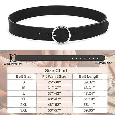 PU Leather Belt for Women Fashion Round Buckle Adjustable Simple