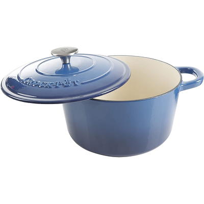 Crock-pot Artisan Round Enameled Cast Iron Dutch Oven, 5-Quart, Teal Ombre