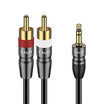 J&D 2 RCA Extension Cable, RCA Cable Gold Plated Audiowave Series 2 RCA  Male to 2 RCA Female Stereo Audio Extension Cable, 3 Feet