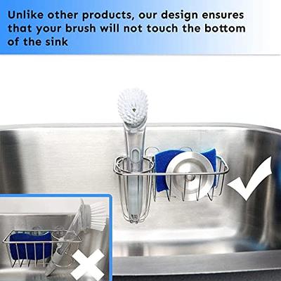 HULISEN 3-in-1 Sponge Holder for Kitchen Sink with Dish Brush Holder,  Stainless Steel Caddy for Soap, Scrubber, No Drill and Rustproof, Silver -  Yahoo Shopping