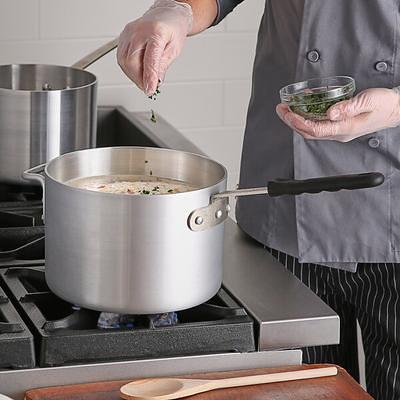 Choice 10 Qt. Tapered Aluminum Sauce Pan with Black Silicone Handle