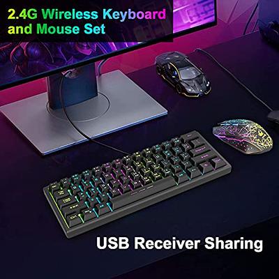  MageGee Gaming Keyboard and Mouse Combo, True RGB Backlit  Membrane Office Keyboard, 104 Keys Metal Panel USB Quiet Wired Keyboard for  Windows Laptop PC - Black : Video Games