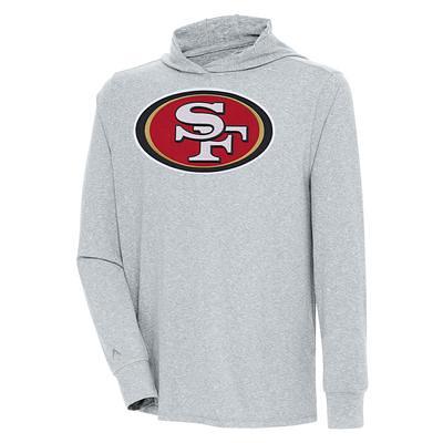 San Francisco 49ers Antigua Victory Pullover Hoodie - Heather Gray