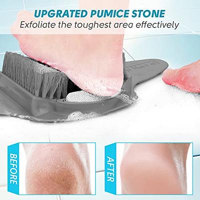 Shower Foot Scrubber Mat With Natural Pumice Stone, Anti Slip