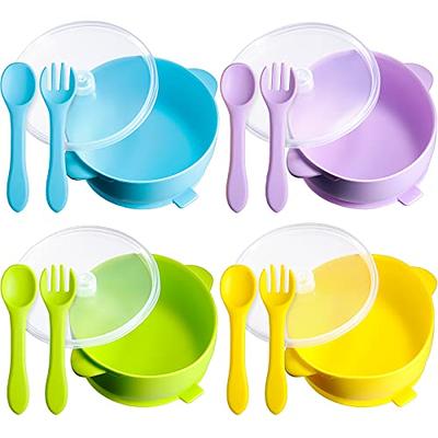 Ginbear Suction Bowls for Baby Girl, Baby Led Weaning Spoon and
