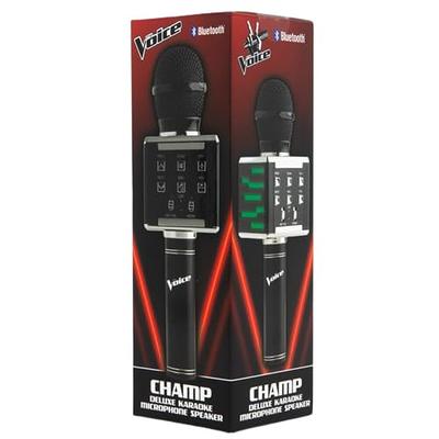The Voice Champ Deluxe Wireless Handheld Karaoke Microphone, Speaker with  LED Lights, Multiple Sound Effects, Play Music and Record Vocals