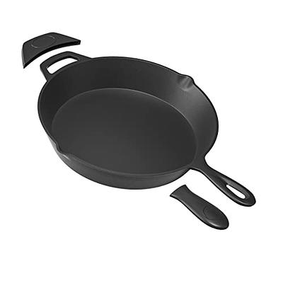 rincentd 12 Inch Cast Iron Skillet, with 2 pack Silicone Handle