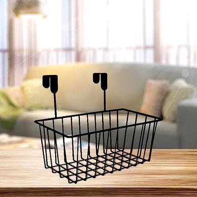 Grid Storage Baskets with Hooks Over Cabinet Door Organizer Wire