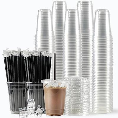 AOZITA [100 Sets] 20 oz Clear Plastic Cups With Lids and Straws, Disposable  Cups With Lids for Iced …See more AOZITA [100 Sets] 20 oz Clear Plastic