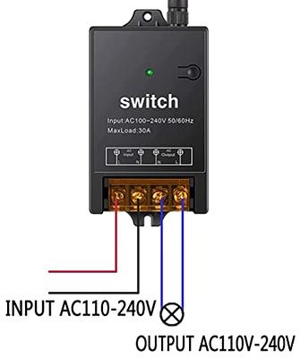 dstfuy Wireless Remote Switch,AC 110V/120V/240V/40A Relay,Wireless RF  Switch for Household Appliances,Pump,Lights Ceiling and Electrical  Equipment