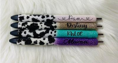 Personalized Epoxy Glitter Black Ink Pen Refillable - Yahoo Shopping