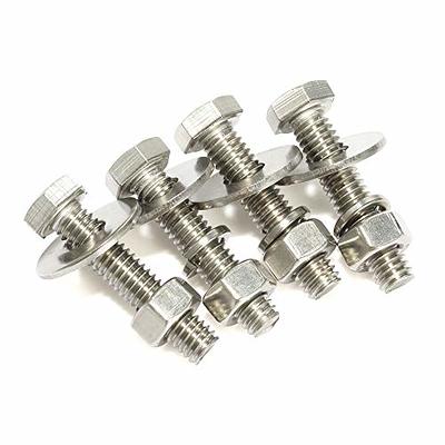 4 Sets 1/2-13 x 1-1/2 Hex Head Screws Bolts, Nuts, Extra-Large and Thick  Flat & Lock Washers, Fully Threaded, Stainless Steel 18-8, Bright Finish -  Yahoo Shopping