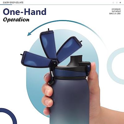 Opard 30oz Sports Water Bottle with Leak Proof Flip Top Lid BPA Free Tritan Reusable Plastic for Gym and Outdoor (Blue)