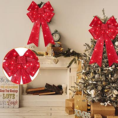 Red Bows for Wreaths Large Red Felt Bows Christmas Red Bows Red Bow Tree  Topper