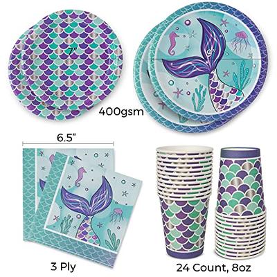 Paper Party Plates Napkins Set Ultra-Thick 400GSM, Disposable Plates