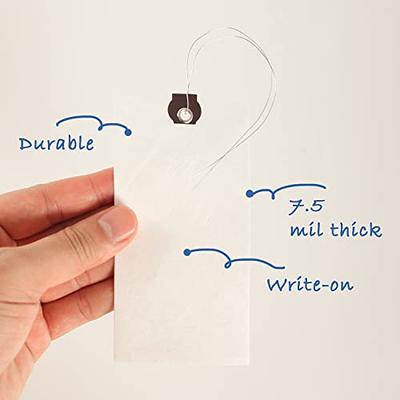 100 Pieces 4 3/4 x 2 3/8 Plastic Shipping Tags with Wires Blank Labeling  Tags Waterproof Hang Tags with Reinforcement Hole Durable Wire Tags Labels