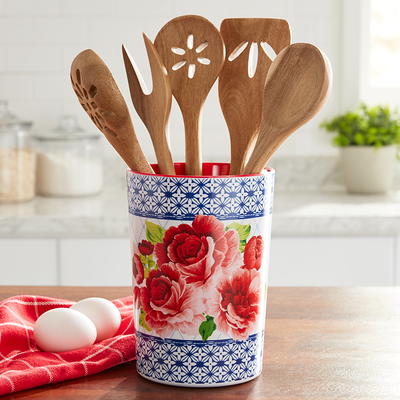 The Pioneer Woman Utensil Crock, Blooming Bouquet, 6-Piece Set