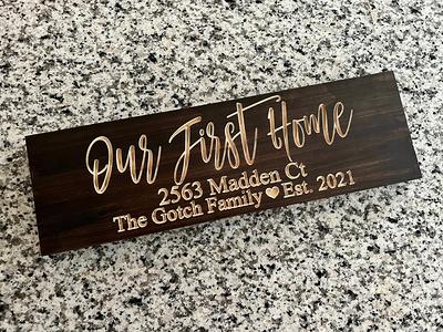 New Home Housewarming Gift Our First Home Sign House Warming Gift  Personalized Address Sign New House Gift New Homeowner Closing Gifts 