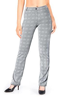 Yogipace,Belt Loops,Petite Women's Straight Leg Yoga Dress Pant Work Pants  Commute Office Slacks,29,Grey Plaid,Size M - Yahoo Shopping