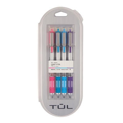 TUL GL Series Retractable Gel Pens Fine Point 0.5 mm Silver Barrel Blue Ink  Pack Of 12 Pens - Office Depot