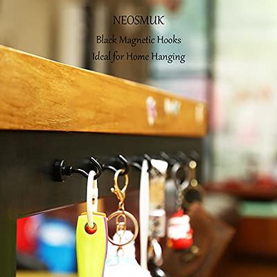 Neosmuk Magnetic Hooks,Heavy Duty Earth Magnets with Hook for Refrigerator,  Extra Strong Cruise Hook for Hanging, Magnetic Hanger for Curtain, Grill